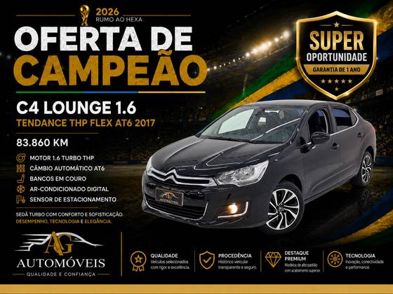CITROËN C4 LOUNGE 1.6 TENDANCE 16V TURBO FLEX 4P AUTOMÁTICO